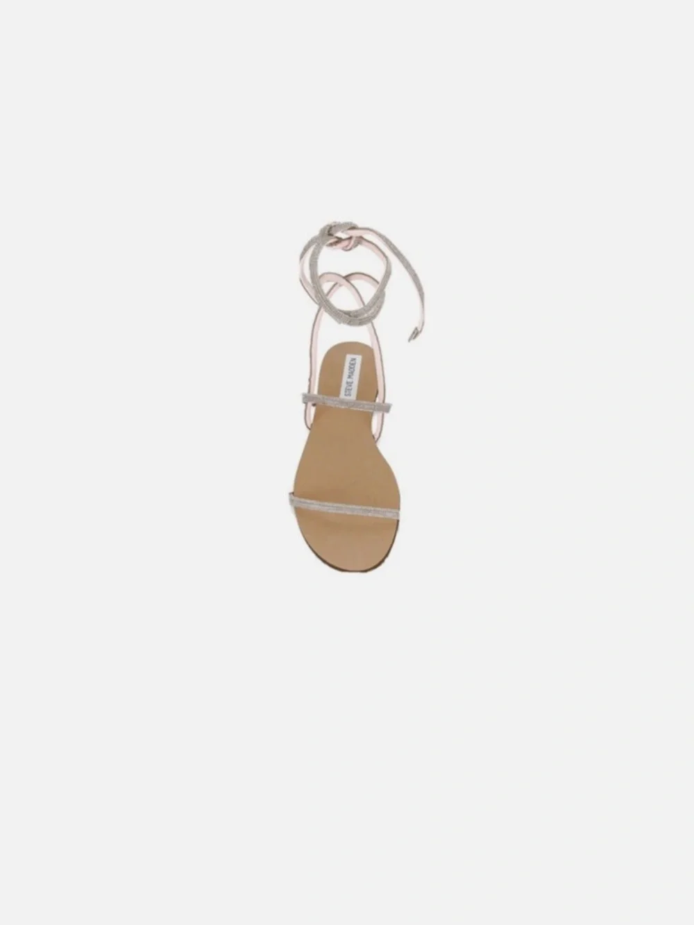 Steve Madden Twirl-R Rhinestone Strappy Lace-Up Flat Sandals - 9.5 - Picture 6 of 9